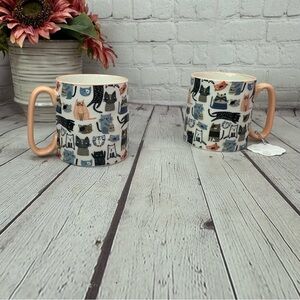 NWT strawberry street bella drawn Cat themed Mug 2pc